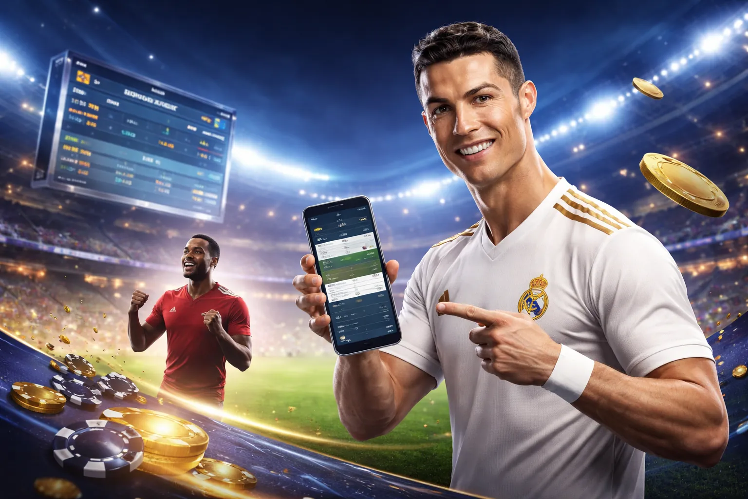 Sân vận động với biểu tượng 28win, tượng trưng cho cá cược thể thao trực tuyến